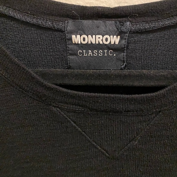 Monrow Black Lightweight Sweatshirt Size L (FLAWS) - Picture 3 of 12